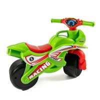 Motocicleta pentru copii fara pedale Racing 01395 VerdeRosu prevazuta cu butoane pentru efecte sonore, ghidon inalt, Inaltimea scaunului 29 cm - 1