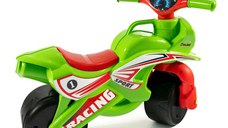 Motocicleta pentru copii fara pedale Racing 01395 VerdeRosu prevazuta cu butoane pentru efecte sonore, ghidon inalt, Inaltimea scaunului 29 cm