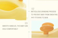 Olita copii Little Mom Yellow Duck cu adaptor din spuma PU, cu compartiment de colectare detasabil, capac rabatabil cu functie de spatar, manere, spatar ergonomic, protectie antistropire, zone antiderapante - 3