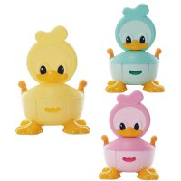 Olita copii Little Mom Yellow Duck cu adaptor din spuma PU, cu compartiment de colectare detasabil, capac rabatabil cu functie de spatar, manere, spatar ergonomic, protectie antistropire, zone antiderapante - 6