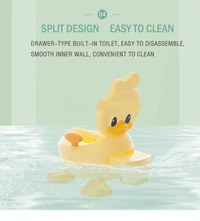 Olita copii Little Mom Yellow Duck cu adaptor din spuma PU, cu compartiment de colectare detasabil, capac rabatabil cu functie de spatar, manere, spatar ergonomic, protectie antistropire, zone antiderapante - 8