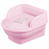 Olita copii tip mini toaleta cu recipient detasabil Maltex Baby Zebra Light Pink - 5