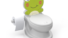 Olita educationala multifunctionala broscuta, design ergonomic si suport pentru hartie, picioarele antiderapante, recipient detasabil