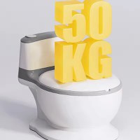 Olita muzicala tip minitoaleta Little Mom cu adaptor moale Grey - 2