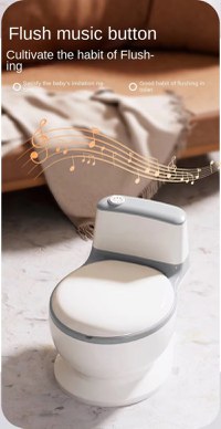 Olita muzicala tip minitoaleta Little Mom cu adaptor moale Grey - 4
