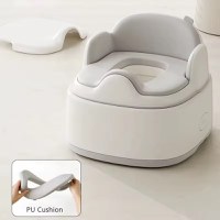 Olita pentru copii Little Mom, 3 in 1, adaptor moale din PU, vas colector detasabil, cu marginile rotunjite, dimensiune 36.5 x 33.5 x 28.8cm, Grey - 3