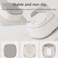 Olita pentru copii Little Mom, 3 in 1, adaptor moale din PU, vas colector detasabil, cu marginile rotunjite, dimensiune 36.5 x 33.5 x 28.8cm, Grey - 6