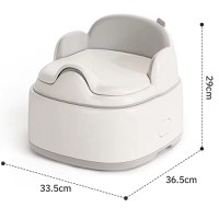Olita pentru copii Little Mom, 3 in 1, adaptor moale din PU, vas colector detasabil, cu marginile rotunjite, dimensiune 36.5 x 33.5 x 28.8cm, Grey - 7