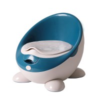 Olita pentru copii Little Mom First Class Navy, cu adaptor moale din spuma PU, spatar ergonomic, vas colector detasabil, picioruse antiderapante, dimensiune 32 x 34 x 30 cm - 7