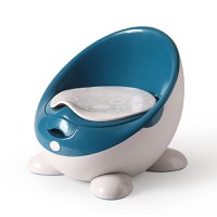 Olita pentru copii Little Mom First Class Navy, cu adaptor moale din spuma PU, spatar ergonomic, vas colector detasabil, picioruse antiderapante, dimensiune 32 x 34 x 30 cm - 3