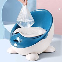Olita pentru copii Little Mom First Class Navy, cu adaptor moale din spuma PU, spatar ergonomic, vas colector detasabil, picioruse antiderapante, dimensiune 32 x 34 x 30 cm - 5