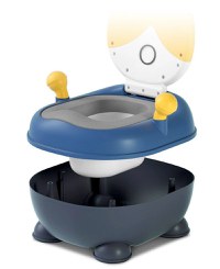 Olita pentru copii Little Mom Rabbit Yellow, cu adaptor moale din PU, vas colector detasabil, capac rabatabil cu functie de spatar ergonomic, picioruse antiaderente, dimensiune 36 x 32.5 x 53 cm - 5