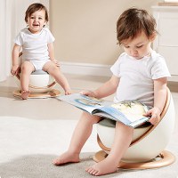 Olita pentru copii Little Mom Space Gold, design ergonomic, elegant si modern, cu adaptor moale din spuma PU, vas colector detasabil, baza anti-alunecare, dimensiune 33.5 x 33.5 x 31 cm - 9