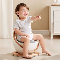 Olita pentru copii Little Mom Space Gold, design ergonomic, elegant si modern, cu adaptor moale din spuma PU, vas colector detasabil, baza anti-alunecare, dimensiune 33.5 x 33.5 x 31 cm - 10