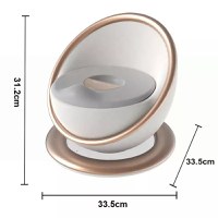 Olita pentru copii Little Mom Space Gold, design ergonomic, elegant si modern, cu adaptor moale din spuma PU, vas colector detasabil, baza anti-alunecare, dimensiune 33.5 x 33.5 x 31 cm - 1