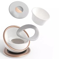 Olita pentru copii Little Mom Space Gold, design ergonomic, elegant si modern, cu adaptor moale din spuma PU, vas colector detasabil, baza anti-alunecare, dimensiune 33.5 x 33.5 x 31 cm - 6