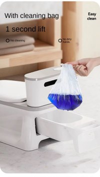 Olita tip minitoaleta pentru copii Little Mom Blue cu sunete, colac din PVC, vas colector detasabil, capac rabatabil cu functie de spatar si suport pentru servetele, dimensiuni 27x22x32 cm - 2