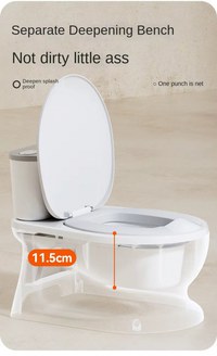 Olita tip minitoaleta pentru copii Little Mom Blue cu sunete, colac din PVC, vas colector detasabil, capac rabatabil cu functie de spatar si suport pentru servetele, dimensiuni 27x22x32 cm - 3