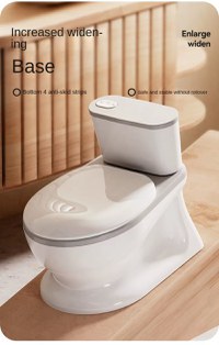 Olita tip minitoaleta pentru copii Little Mom Blue cu sunete, colac din PVC, vas colector detasabil, capac rabatabil cu functie de spatar si suport pentru servetele, dimensiuni 27x22x32 cm - 5