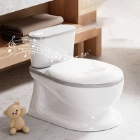 Olita tip minitoaleta pentru copii Little Mom Blue cu sunete, colac din PVC, vas colector detasabil, capac rabatabil cu functie de spatar si suport pentru servetele, dimensiuni 27x22x32 cm - 7