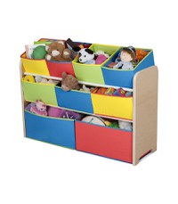 Organizator din lemn Ginger Home pentru jucarii cu 9 cutii textile Color - 3