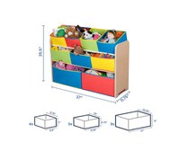 Organizator din lemn Ginger Home pentru jucarii cu 9 cutii textile Color - 6