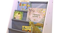 Organizator Ginger Home Nursery White din MDF si lemn de pin pentru carti si reviste copiijucariimateriale didactice si alte obiecte mici,design portabil cu maner,dimensiune 60X25X60 cm