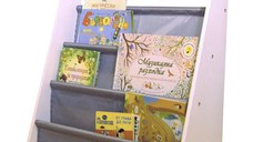 Organizator Ginger Home Nursery White din MDF si lemn de pin pentru carti si reviste copiijucariimateriale didactice si alte obiecte mici,design portabil cu maner,dimensiune 60X25X60 cm