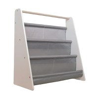 Organizator Ginger Home Nursery White din MDF si lemn de pin pentru carti si reviste copiijucariimateriale didactice si alte obiecte mici,design portabil cu maner,dimensiune 60X25X60 cm - 2