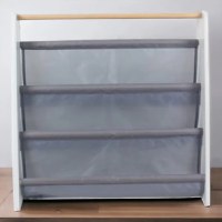 Organizator Ginger Home Nursery White din MDF si lemn de pin pentru carti si reviste copiijucariimateriale didactice si alte obiecte mici,design portabil cu maner,dimensiune 60X25X60 cm - 5