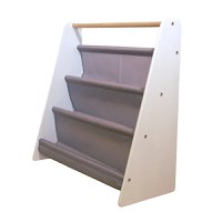 Organizator Ginger Home Nursery White din MDF si lemn de pin pentru carti si reviste copiijucariimateriale didactice si alte obiecte mici,design portabil cu maner,dimensiune 60X25X60 cm - 7