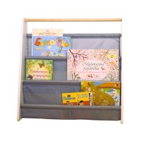 Organizator Ginger Home Nursery White din MDF si lemn de pin pentru carti si reviste copiijucariimateriale didactice si alte obiecte mici,design portabil cu maner,dimensiune 60X25X60 cm - 9