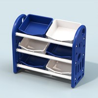 Organizator pentru jucarii Nichiduta Garden Butterfly Dark Blue, cu 3 nivele si 6 cutii depozitare, margini rotunjite, 77x66x32 cm - 3