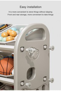 Organizator pentru jucarii Nichiduta Garden Butterfly Dark Blue, cu 3 nivele si 6 cutii depozitare, margini rotunjite, 77x66x32 cm - 5