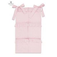 Organizator pentru patut MimiNu din bumbac cu 6 compartimente Royal powder pink - 1