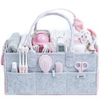 Organizator scutece si accesorii copiibebelusi 38x26x18 cm pink - 5