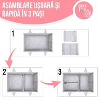 Organizator scutece si accesorii copiibebelusi 38x26x18 cm pink - 3