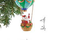 Ornament pentru brad Mos Craciun in balon 17 cm