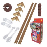 Pachet 13 protectii de siguranta Car Boy Safety culoarea lemnului inchis 18x37x15x4 mm - 1