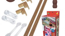 Pachet 13 protectii de siguranta Car Boy Safety culoarea lemnului inchis 18x37x15x4 mm