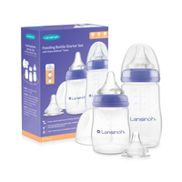 Pachet Starter biberoane cu tetina NaturalWave Lansinoh 160 ml + 240 ml - 6
