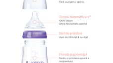 Pachet Starter biberoane cu tetina NaturalWave Lansinoh 160 ml + 240 ml