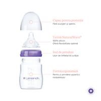 Pachet Starter biberoane cu tetina NaturalWave Lansinoh 160 ml + 240 ml - 1