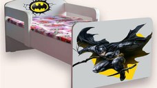 Pat pentru copii Batman cu manere, 2-12 ani, 160x80 cm