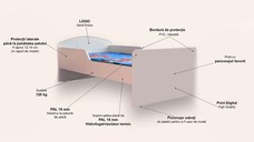 Pat pentru copii Frozen, cu saltea, 2-6 ani, 130x60 cm