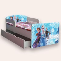 Pat pentru copii Frozen Together, cu manere, sertar si saltea, 2-8 ani, 140x70 cm - 2