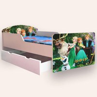 Pat pentru copii Frozen varianta 2, cu sertar, 2-12 ani, 160x80 cm - 2