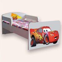 Pat pentru copii Fulger Mcqueen, cu manere, 2-6 ani, 130x60 cm - 2