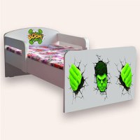 Pat pentru copii Halk cu manere si saltea, 2-8 ani, 140x70 cm - 2