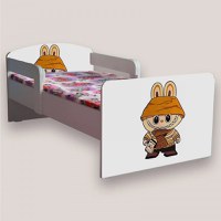 Pat pentru copii Labubu, cu manere, 2-12 ani, 160x80 cm - 2